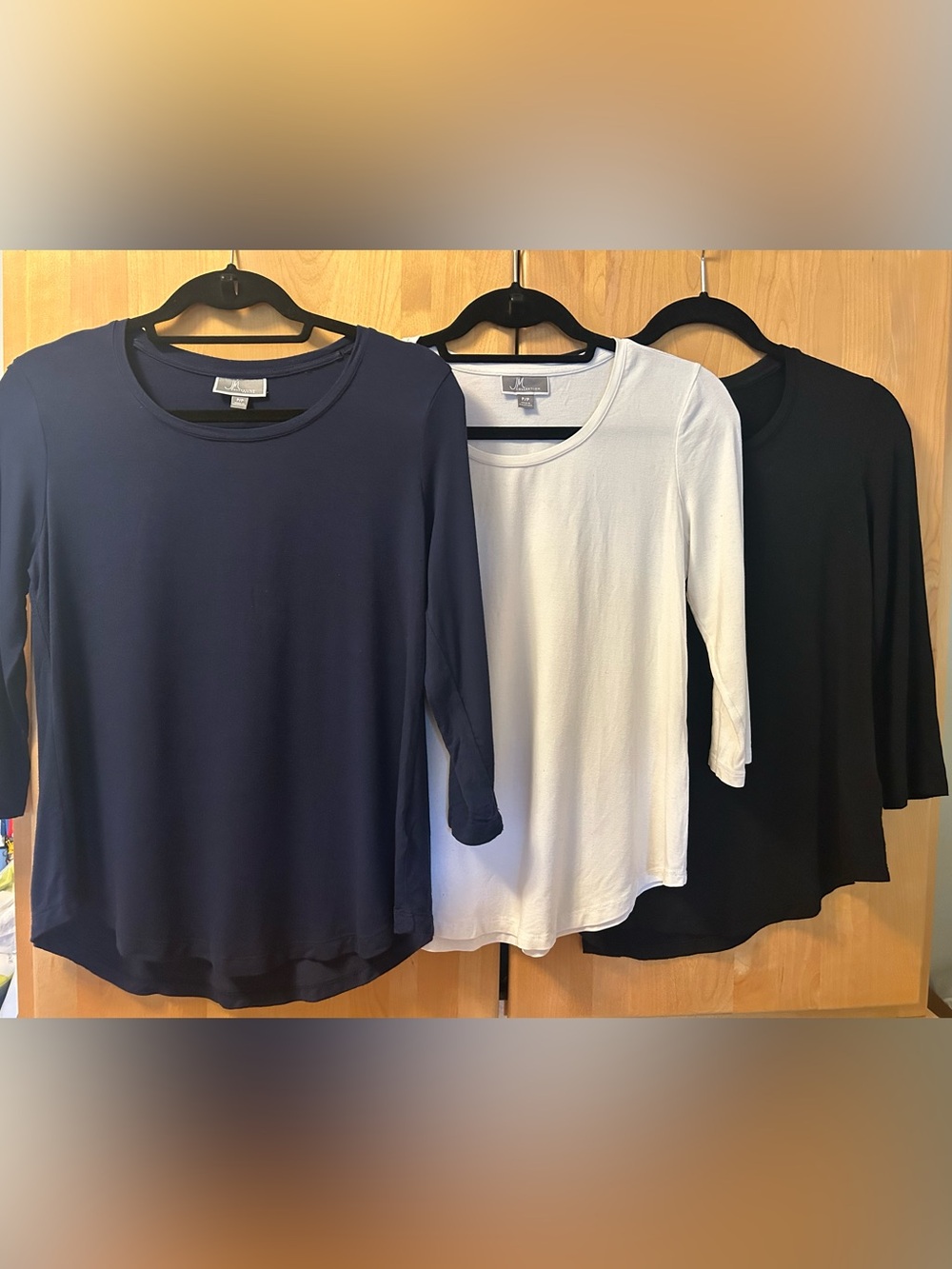 Bundle of 3 Scoop Neck 3/4 Sleeve Tees JM Collection